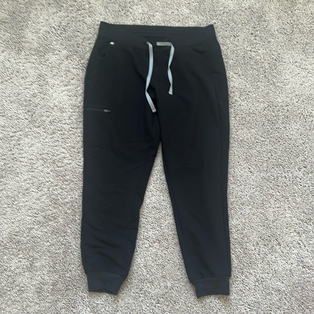 FIGS Black Zamora Jogger Drawstring Scrub Pants Women's Large